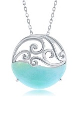 charming ocean wave silver baby necklace